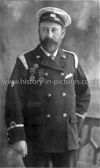 Chief Officer John Woolard, Ilford Essex. M.F.B. Member United Society London Fireman. c.1905